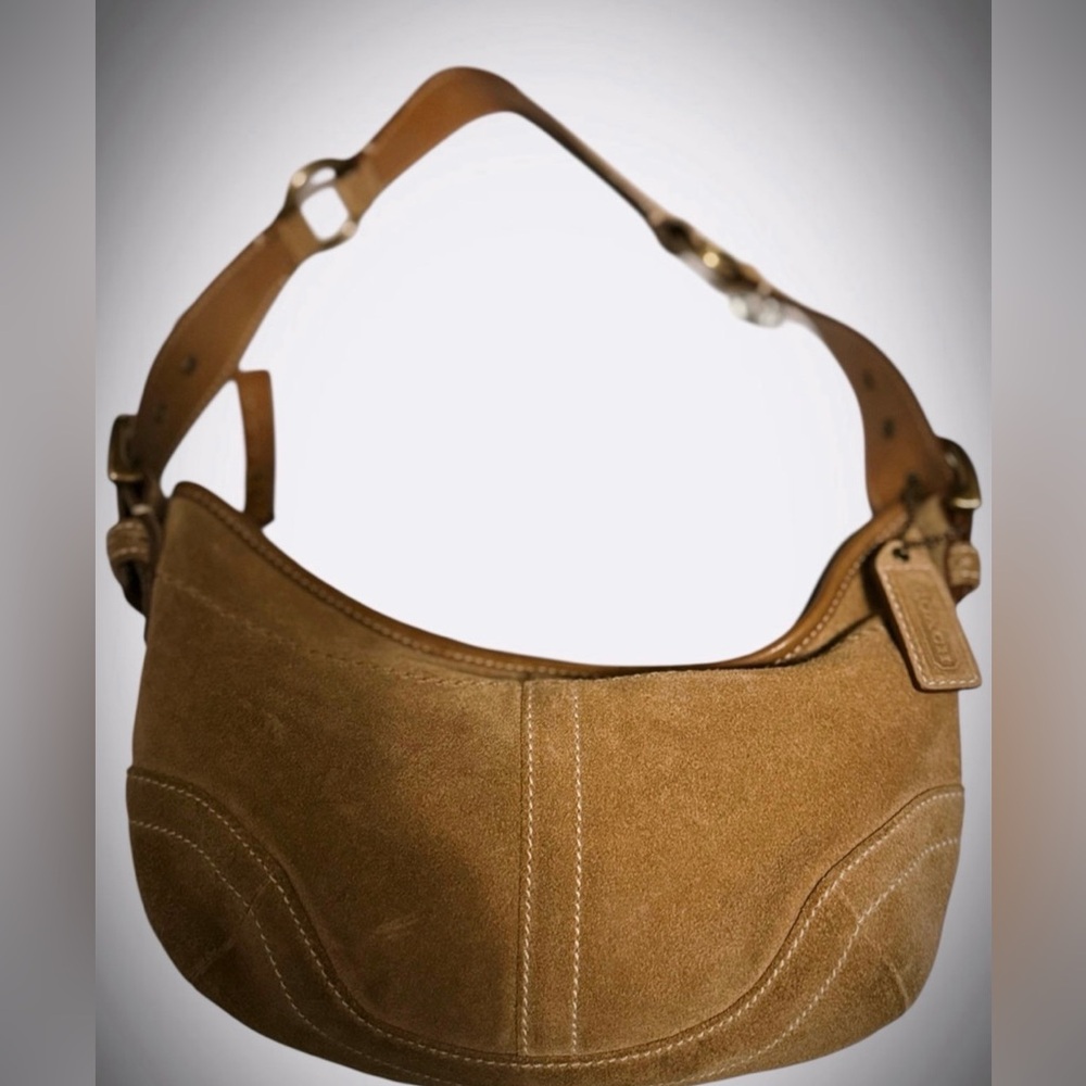 Coach Tan Suede Hobo Shoulder Bag